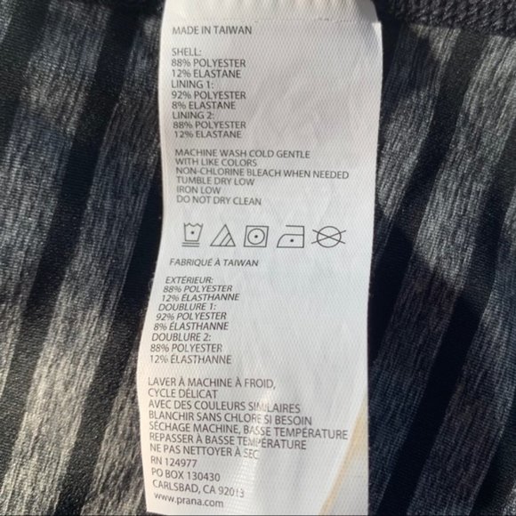 Prana Womens Small Filament Strappy Tank Top Gray and Black Stripe Built in Bra - Picture 11 of 12